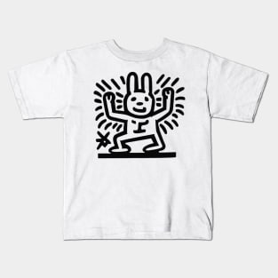 Funny Keith Haring, cat yoga Kids T-Shirt